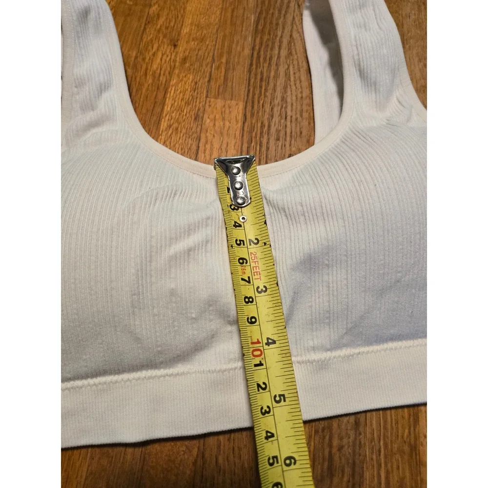 No Boundaries Women XL Cream White Ribbed Seamless Scoop Neck Wireless Bralette‎